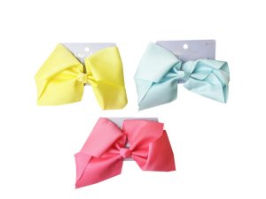 Bulk DB433 Scunci 20cm Jumbo Bow Salon Clip In Assorted Colors