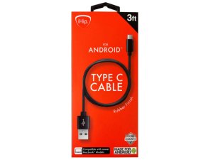 Bulk DA310 Ihip 3 Foot Black Pvc Usb Type C Cable