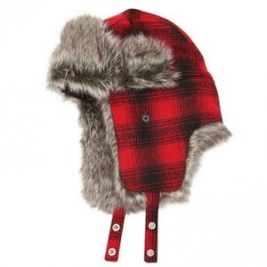 Urban N177UOBLK1SZ Wool  Faux Fur Buffalo Plaid Winter Trapper Aviator