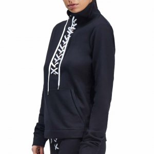 Urban URBAN SAV US154BLKL-L Laced Up Women's Pullover In Black