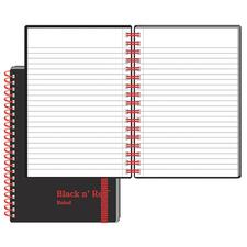 Mead JDK F67010 Black N' Red Wirebound Semi - Rigid Cover Ruled Notebo