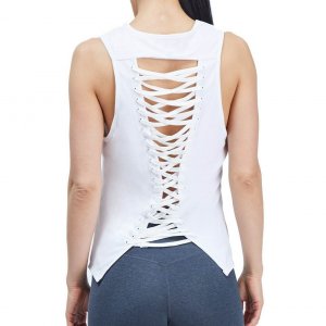 Urban URBAN SAV US155WHTS Laced Up Women's Sleeveless Top In White