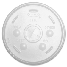 Dart DCC 16SL Dart Translucent Slotted Foam Cup Lids - Round - 100  Pa