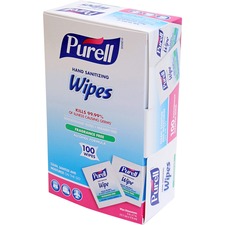 Gojo GOJ 902210 Purellreg; On-the-go Sanitizing Hand Wipes - 5 X 7 - C