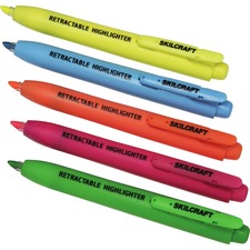 National 7520015548211 Skilcraft Retractable Highlighter - Medium, Fin