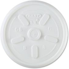 Dart DCC 8JL Dart Vented Hot Cup Lid - Plastic - 1000  Carton - White,