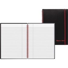 Mead JDK E67008 Black N' Red Wirebound Poly Notebook With Front Pocket