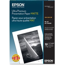 Epson S041343 Inkjet Photo Paper - White - 104 Brightness - 94% Opacit