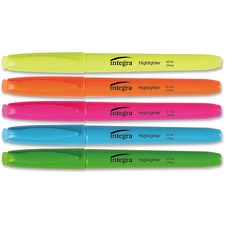 Integra ITA 36180 Pen Style Fluorescent Highlighters - Chisel Marker P