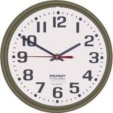 National 6645010468849 Skilcraft Slimline Wall Clock - Analog - Quartz