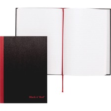 Mead JDK D66174 Black N' Red Casebound Ruled Notebooks - A4 - 96 Sheet