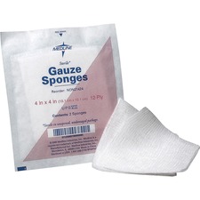 Medline MII NON21424 Medline Sterile 12 Ply Cotton Gauze Sponges - 12 