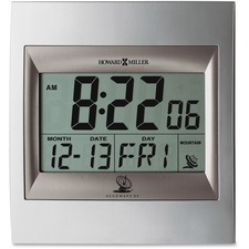 Howard MIL 625236 Techtime Ii Wall Clock - Digital - Atomic - Lcd - Si