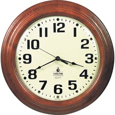 National 6645014216904 Skilcraft Hardwood Wall Clock - Analog - Quartz