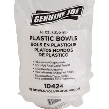 Genuine GJO 10424 Joe Reusable Plastic Bowls - - Plastic Bowl - White 