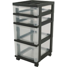 Iris IRS 116827 Mini Storage Cart - 4 Drawer - 4 Casters - Plastic - X