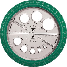 Helix HLX 36002 Angle And Circle Protractor - Plastic - Assorted - 1 E