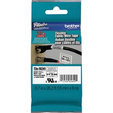 Brother TZEFX241 34 Black On White Flexible Id Tape - 4564 X 26 14 Ft 