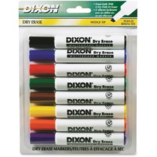 Dixon DIX 92180 Dixon Wedge Tip Dry Erase Markers - Wedge Marker Point