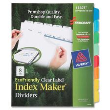 National 7530016006978 Skilcraft 8-tab Clear Label Index Maker Divider