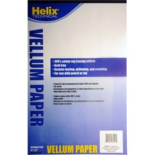 Helix HLX 37106 Vellum Paper Pad - 50 Sheets - 16 Lb Basis Weight - 8 