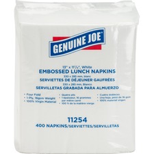 Genuine GJO 11254 Joe White Lunch Napkins - 1 Ply - 13 X 11.25 - White