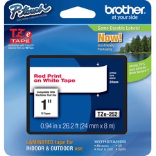 Brother TZE-252 P-touch Tze 1 Laminated Tape Cartridge - 1516 - Rectan