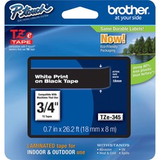 Brother TZE-345 P-touch Tze Flat Surface Laminated Tape - 4564 - White