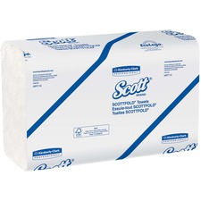 Kimberly KCC 01960 Scott Fold Paper Towels - 1 Ply - 7.80 X 12.40 - Wh