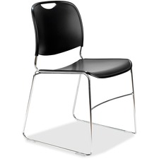 Groupe UNC FE1PCFS03 United Chair Stacking Chair - Black Fabric Seat -