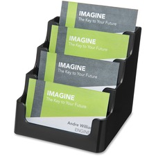 Deflecto DEF 90404 4 Tier Business Card Holder - 3.5 X 3.9 X 4.1 X - P