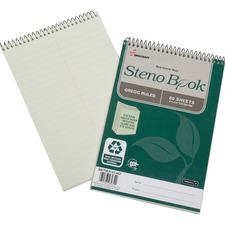 National 7530016116427 Skilcraft 100% Recycled Steno Books - 80 Sheets