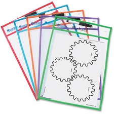 Learning LRN LER0477 Write-and-wipe Pockets - White Surface - Portable