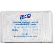 Genuine GJO 11252 Joe Quad-fold Square Beverage Napkins - 1 Ply - 9.50