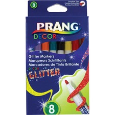 Dixon DIX 74008 Prang Decor Glitter Markers - Assorted Water Based Ink