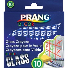 Dixon DIX 74010 Prang Decor Glass Crayons - Assorted - 10  Set