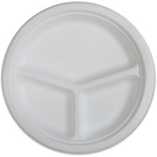 Genuine GJO 10219CT Joe 3-compartment Disposable Plates - 50  Pack - S