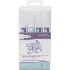 Deflecto DEF SMA510V4WT Wet Erase Markers - Fine, Bold Marker Point - 