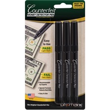 Dri DRI 3513B Dri Mark Counterfeit Detector Pens - Black - 3  Pack