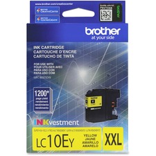 Original Brother LC10EY Inkvestment Super High Yield Yellow Ink Cartri