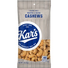 Kars KAR SN08381 Kar's Salted Cashews - Salty - Packet - 30  Box