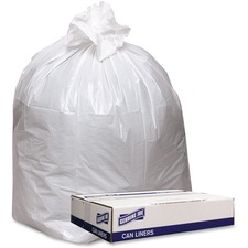 Genuine GJO 4347W Joe Low Density White Can Liners - 56 Gal - 43 Width