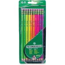 Dixon DIX 13810 Ticonderoga Bright Neon No. 2 Pencils - 2 Lead - Graph