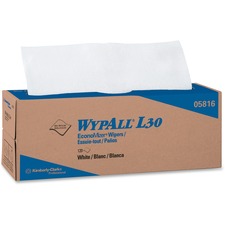 Kimberly KCC 05816 Wypall L30 Light Duty Wipers - 9.80 X 16.40 - White