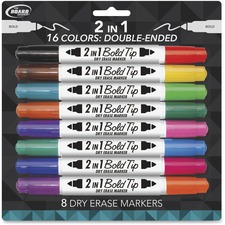 Mega BDU CXY73 The Board Dudes 2-in-1 Bold Tip Dry Erase Markers - Bol