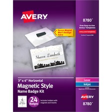 Avery HEWRM1-8780-000 Averyreg; Secure Magnetic Name Badges With Durab