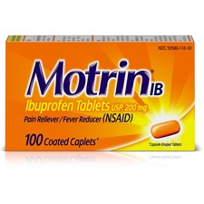 Johnson JOJ 048101 Motrin Ibuprofen Caplets - For Fever, Common Cold, 