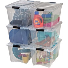 Iris IRS 100245 Stackable Clear Storage Boxes - Internal Dimensions: 1