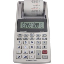 Sharp SHR EL1611V El-1611v 12-digit Mini Printing Calculator - Dual Co