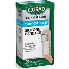 Medline MII CUR5002V1 Curad Silicone Flexible Fabric Bandages - 3 X 0.